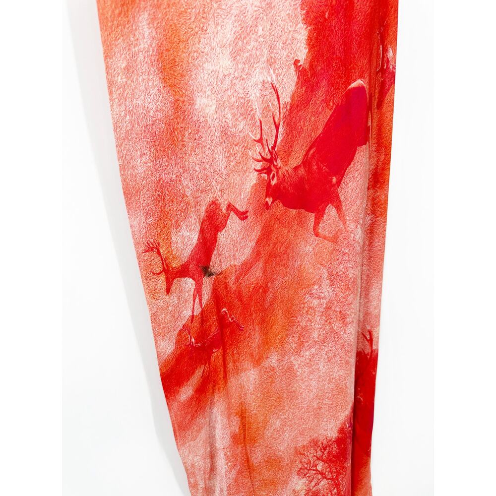 ALLSAINTS Melody Nerissa Peach Deer Print Midi Slipdress In Pink 10 - Picture 7 of 7